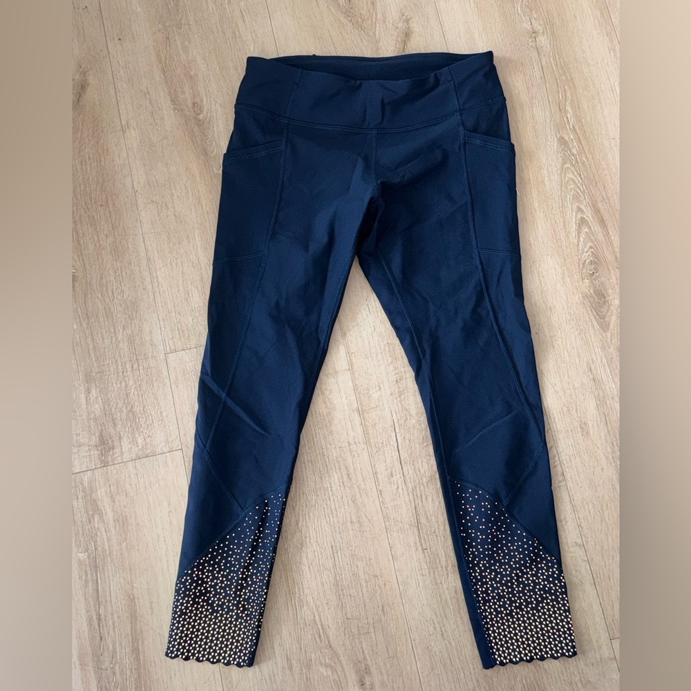 lululemon Navy Leggings with Reflection
